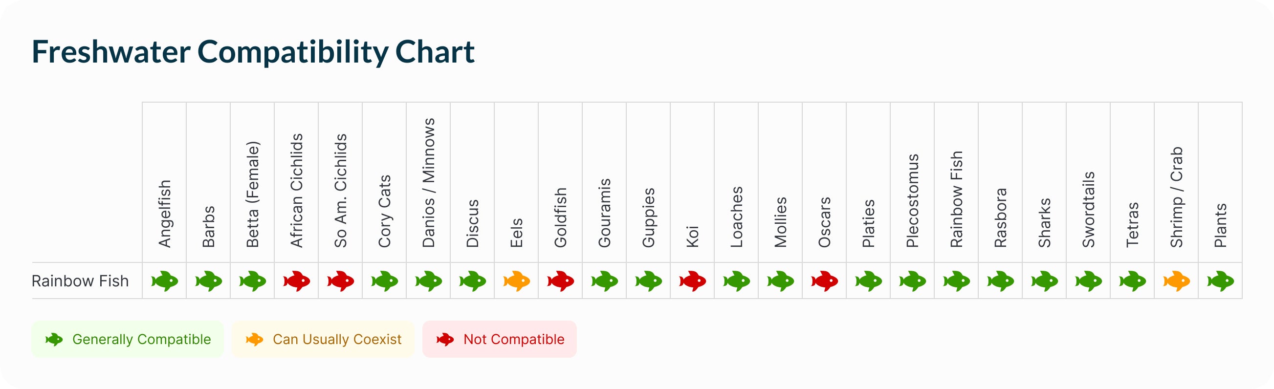 Rainbow Fish | Red Irian Rainbow Compatibility Chart